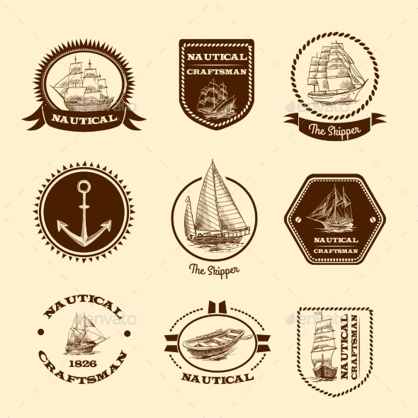 Sketch Nautical Emblems (Travel)