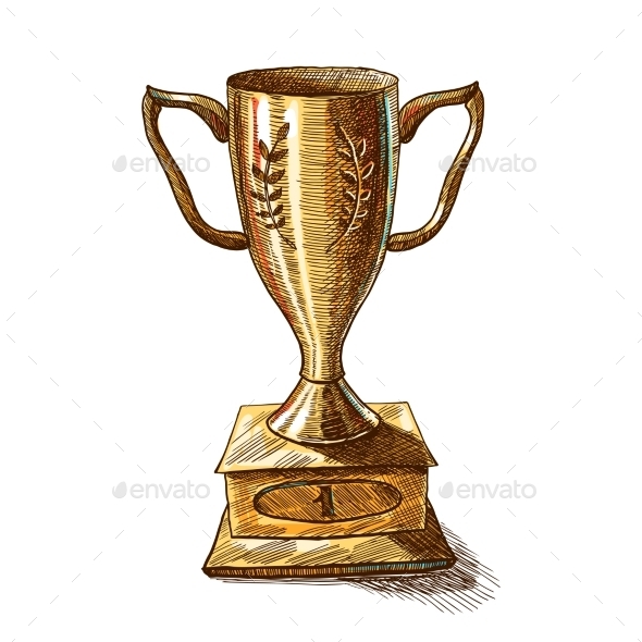 Golden Trophy Cup (Decorative Symbols)