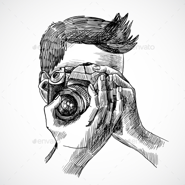 Photographer Sketch Portrait (People)