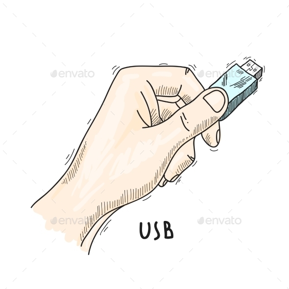 Hand with USB Poster (Communications)