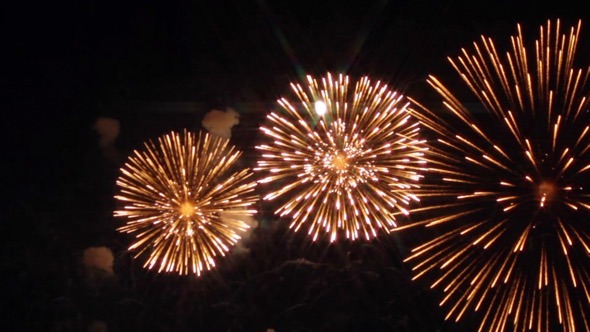 Fireworks in the City With the Sound of the Crowd Fireworks in the City With the Sound of the Crowd