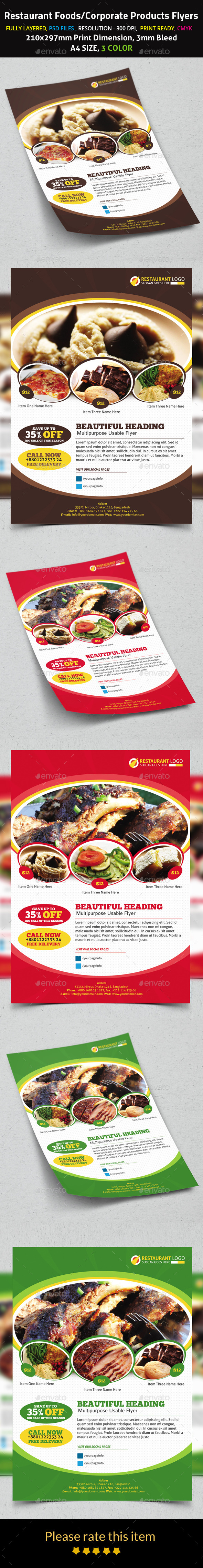 Restaurant Foods/Corporate Products Flyers