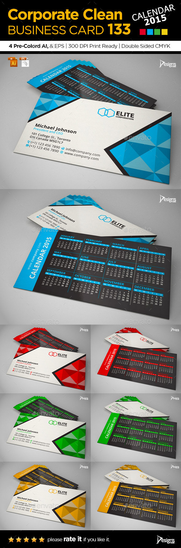 GraphicRiver Calendar 2015 Business Card 9680071 GraphicRiver Calendar 2015 Business Card 9680071