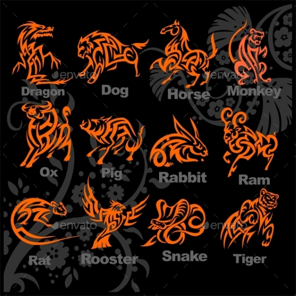 Chinese Horoscope Set (Abstract)