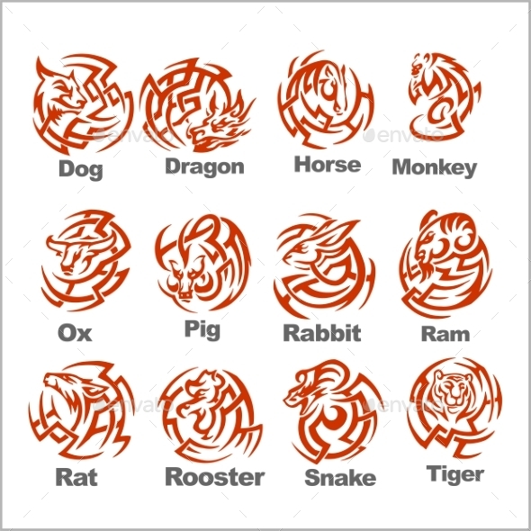 Chinese Horoscope Set (Abstract)