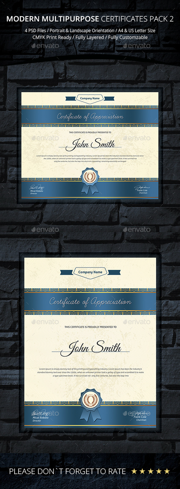 GraphicRiver Modern Multipurpose Certificates Pack 2 9598021 GraphicRiver Modern Multipurpose Certificates Pack 2 9598021