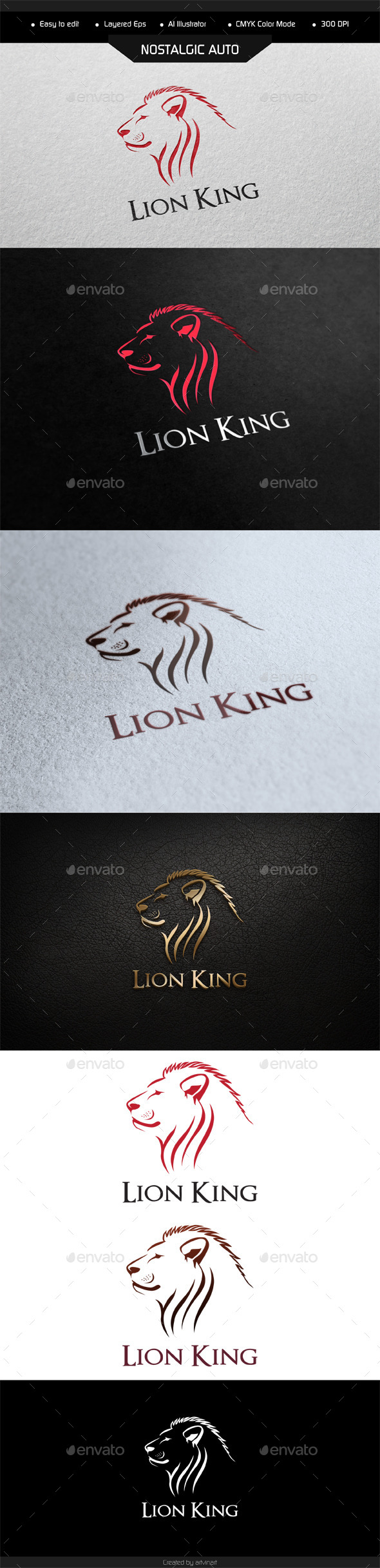 GraphicRiver Lion King Logo Template 9680670 GraphicRiver Lion King Logo Template 9680670