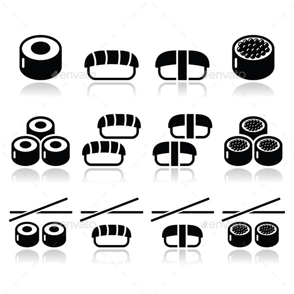 GraphicRiver Sushi Japanese Food Set 9680863 GraphicRiver Sushi Japanese Food Set 9680863