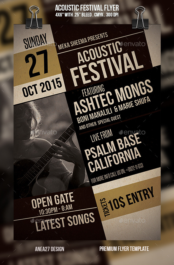 GraphicRiver Acoustic Festival Flyer 9680999 GraphicRiver Acoustic Festival Flyer 9680999