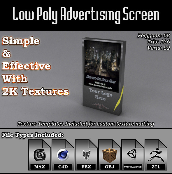 3DOcean Low Poly Advertising Screen 3D Model 9682133 3DOcean Low Poly Advertising Screen 3D Model 9682133