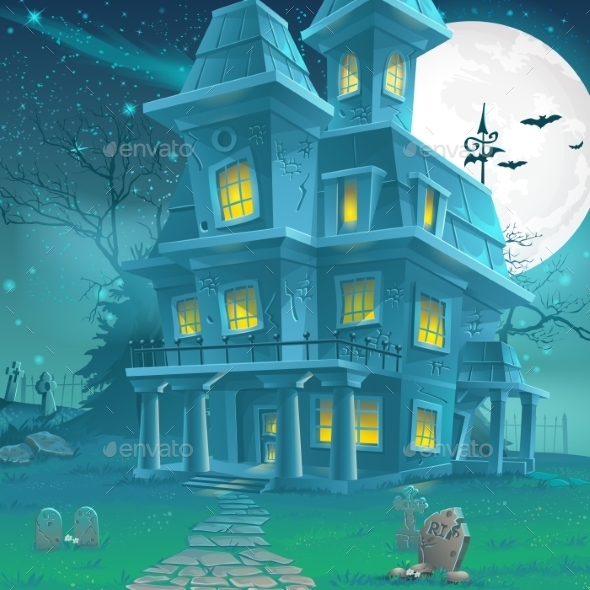 GraphicRiver Haunted House Illustrations 9682830 GraphicRiver Haunted House Illustrations 9682830