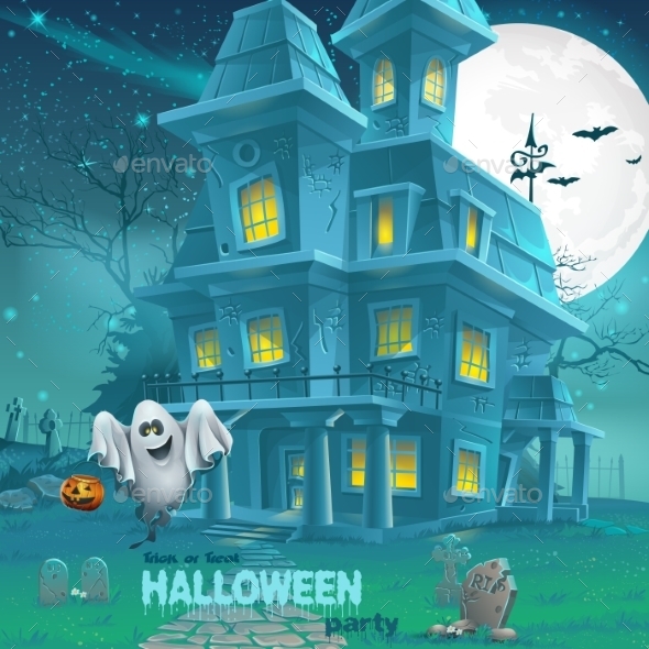 GraphicRiver Illustration of a Haunted House 9682881 GraphicRiver Illustration of a Haunted House 9682881