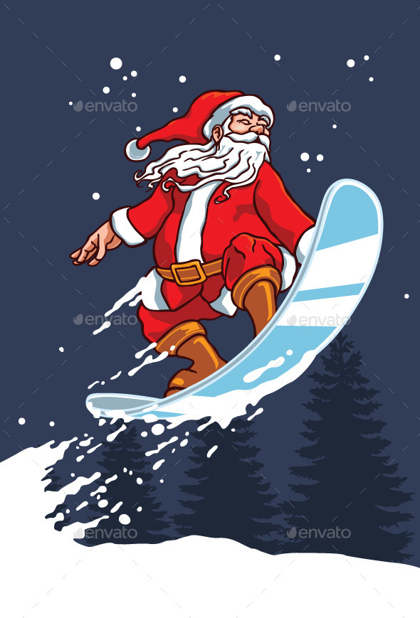 GraphicRiver Snowboarder Santa 9626181 GraphicRiver Snowboarder Santa 9626181