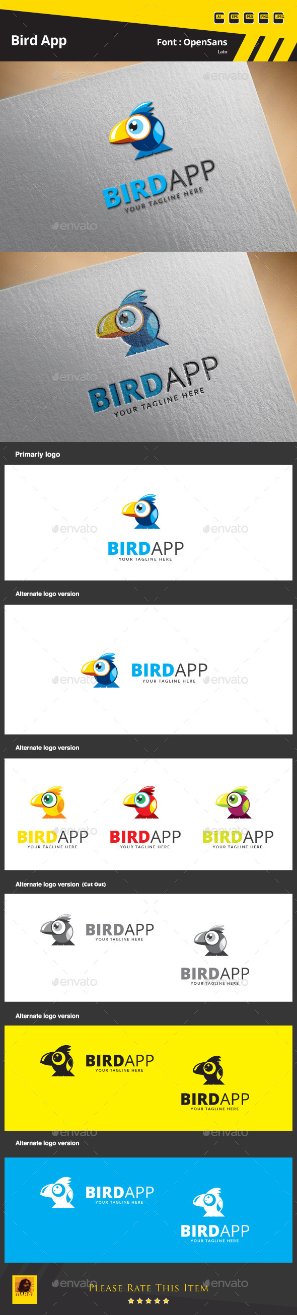 GraphicRiver Bird App Logo Template 9683679 GraphicRiver Bird App Logo Template 9683679