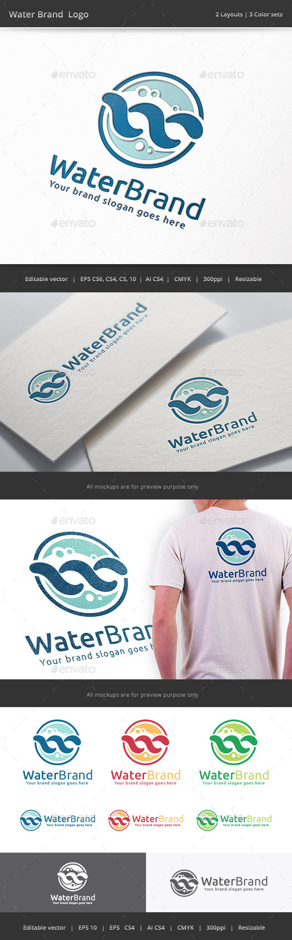 GraphicRiver Water Brand Logo 9683946 GraphicRiver Water Brand Logo 9683946