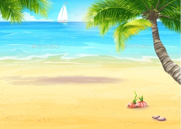 GraphicRiver Beach Illustration 9684491 GraphicRiver Beach Illustration 9684491