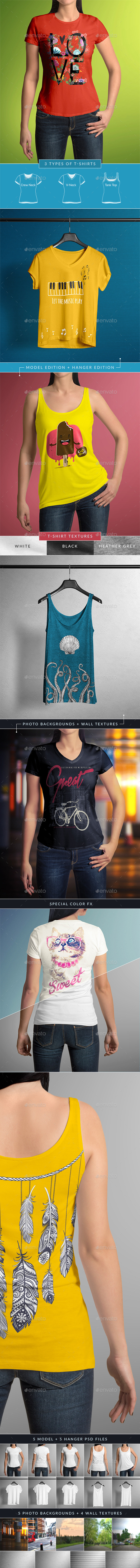 GraphicRiver T-Shirt Mock-Up Female Model Classic Edition 9641953 GraphicRiver T-Shirt Mock-Up Female Model Classic Edition 9641953
