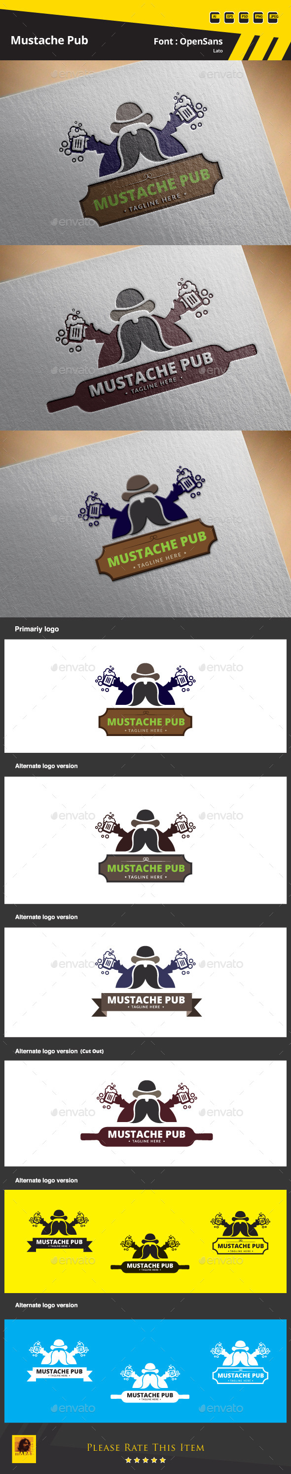 GraphicRiver Mustache Pub Logo Template 9686675 GraphicRiver Mustache Pub Logo Template 9686675