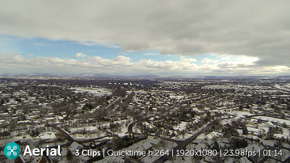 Snow Covered Town Aerial Snow Covered Town Aerial