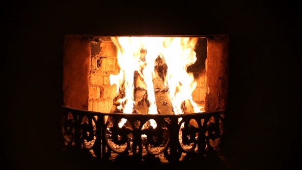 Burning Fireplace Burning Fireplace