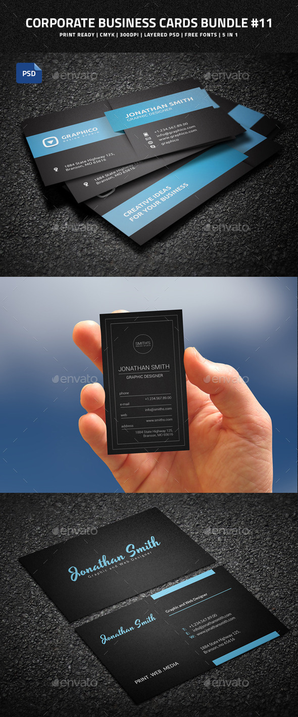 GraphicRiver Corporate Business Cards Bundle #11 9689195 GraphicRiver Corporate Business Cards Bundle #11 9689195