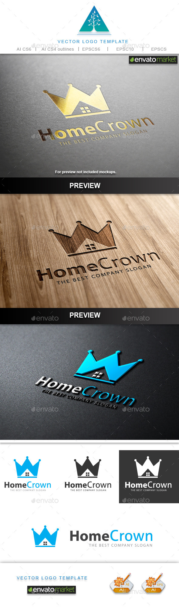GraphicRiver Home Crown Logo 9689876 GraphicRiver Home Crown Logo 9689876