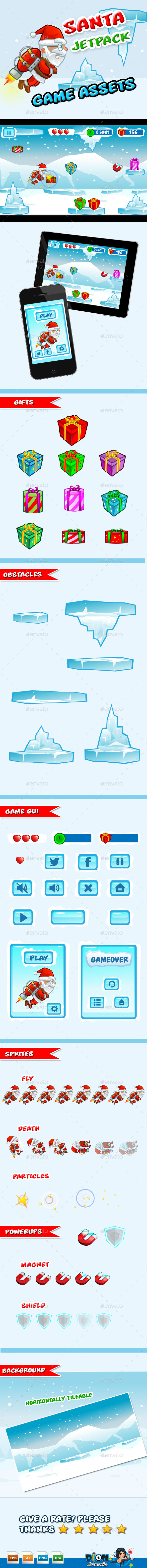 GraphicRiver Santa Jetpack Game Assets 9690149 GraphicRiver Santa Jetpack Game Assets 9690149
