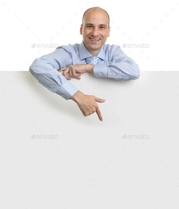 handsome man with banner (Misc) Photo Download