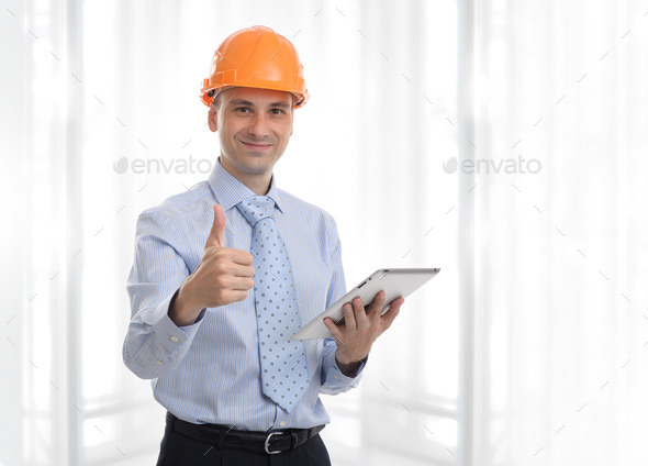 engineer with digital tablet computer (Misc) Photo Download