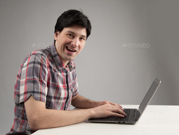 man with laptop (Misc) Photo Download