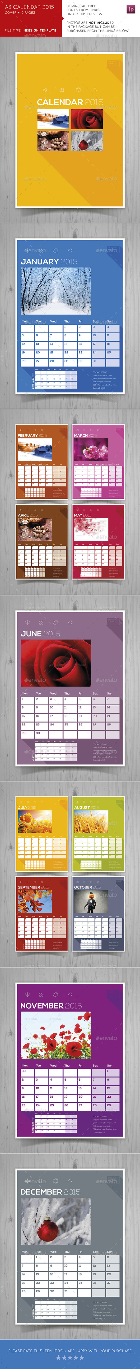 A3 Calendar 2015 (Calendars)