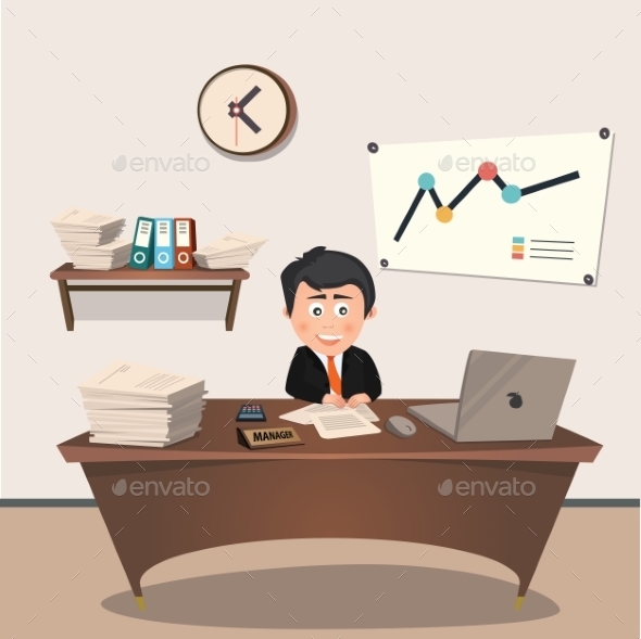 GraphicRiver Office Manager at the Workplace 9693250 GraphicRiver Office Manager at the Workplace 9693250