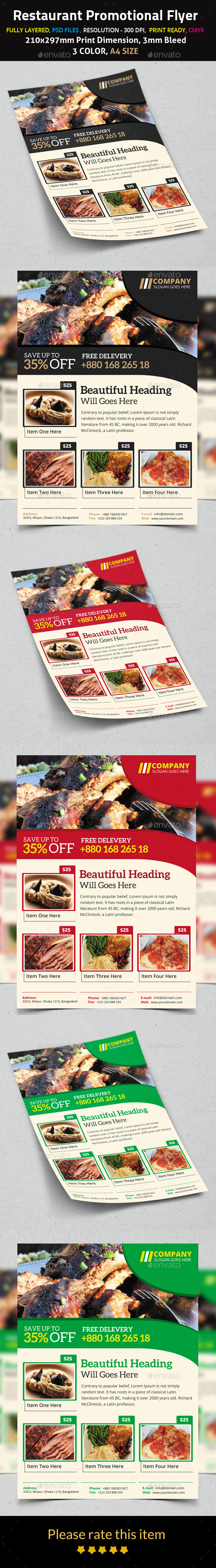 GraphicRiver Restaurant Promotional Flyer 9693721 GraphicRiver Restaurant Promotional Flyer 9693721