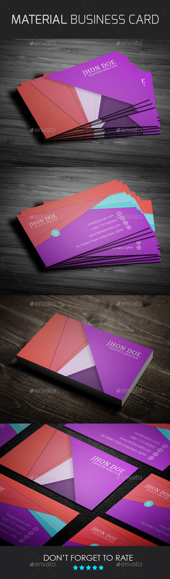 GraphicRiver Material Design Business Card Template 9693988 GraphicRiver Material Design Business Card Template 9693988
