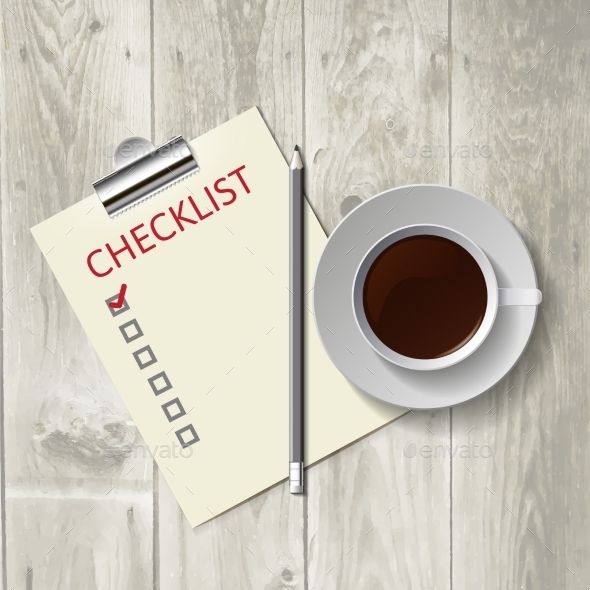GraphicRiver Coffee and Checklist 9694175 GraphicRiver Coffee and Checklist 9694175