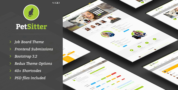 PetSitter Job Board Responsive WordPress Theme PetSitter Job Board Responsive WordPress Theme