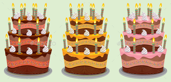 GraphicRiver Three Tier Birthday Cake 9694946 GraphicRiver Three Tier Birthday Cake 9694946