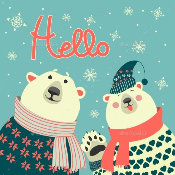 GraphicRiver Polar Bears Say Hello 9695167 GraphicRiver Polar Bears Say Hello 9695167
