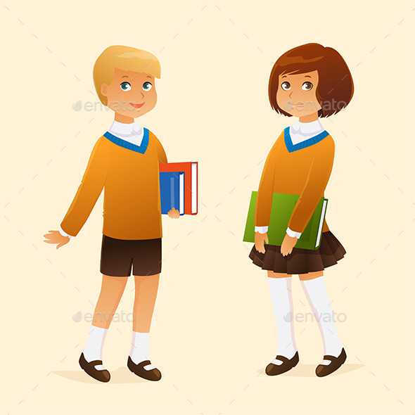 GraphicRiver Kids in School Uniform 9695497 GraphicRiver Kids in School Uniform 9695497