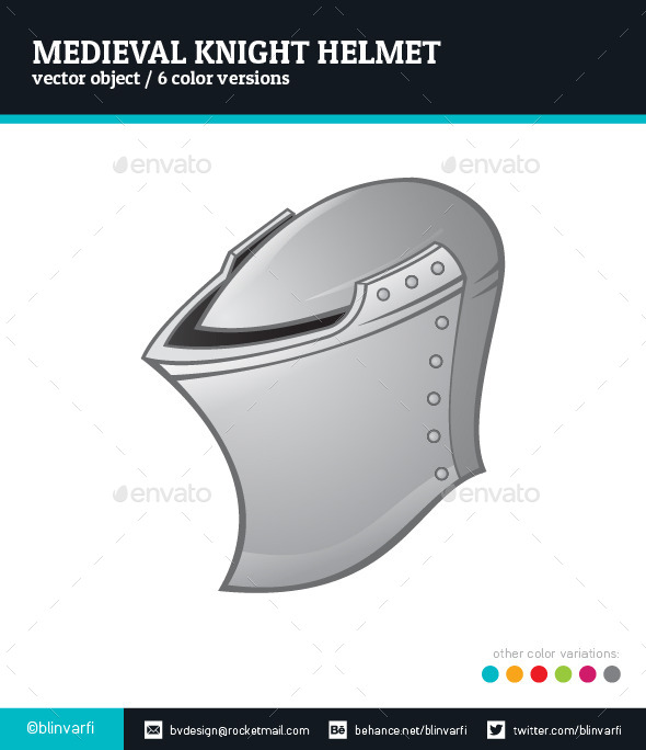 Medieval Knight Helmet - Objects Vectors