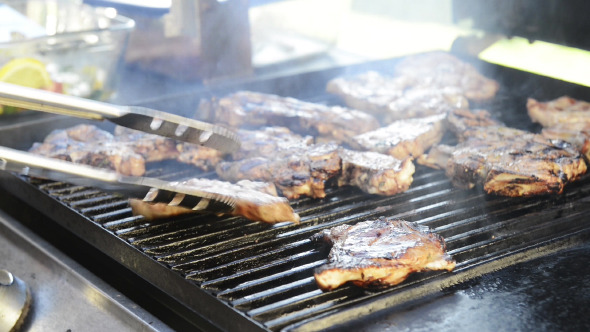 VideoHive Barbeque Grilling Lamb Chops 9695968 VideoHive Barbeque Grilling Lamb Chops 9695968