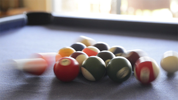 VideoHive Breaking Billiard Balls On Pool Table 9697418 VideoHive Breaking Billiard Balls On Pool Table 9697418