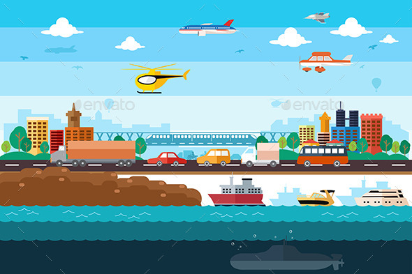 GraphicRiver Different Transportation 9698162 GraphicRiver Different Transportation 9698162