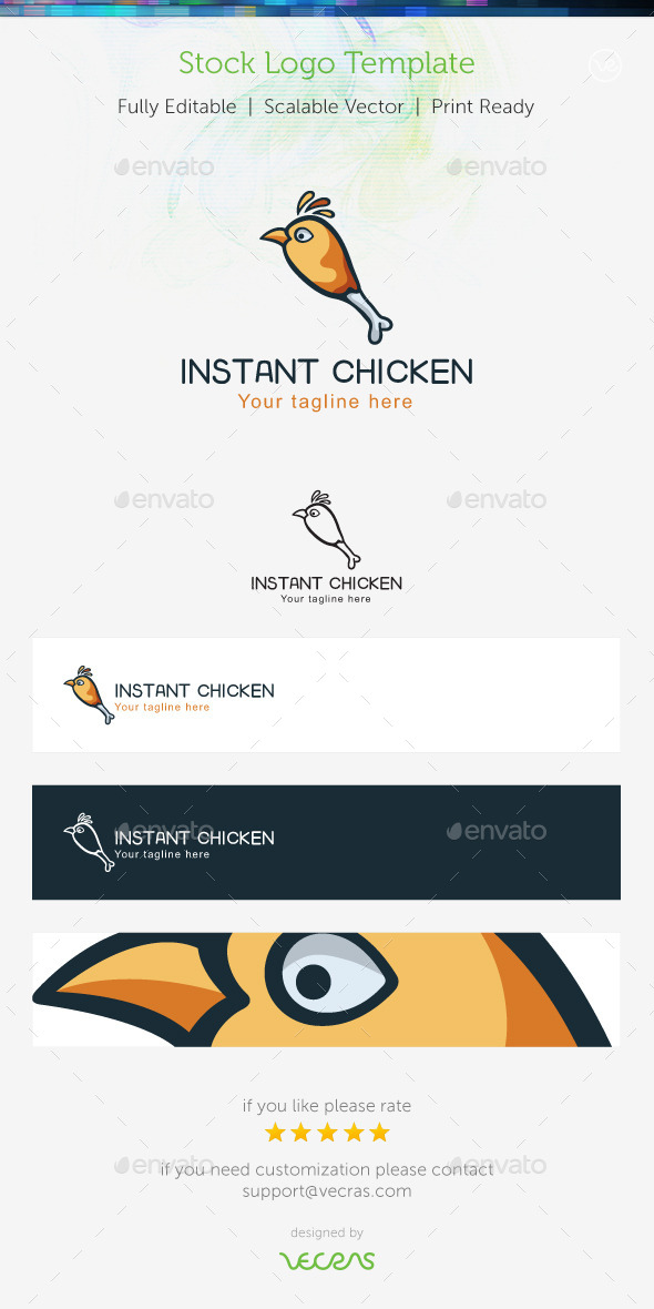 GraphicRiver Instant Chiken Stock Logo Template 9699124 GraphicRiver Instant Chiken Stock Logo Template 9699124