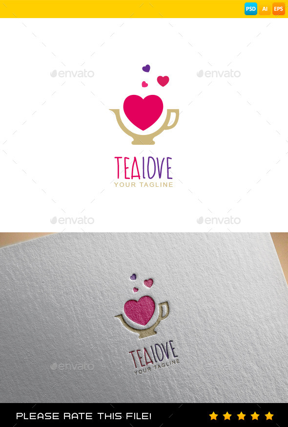 GraphicRiver Tea Love Logo 9699286 GraphicRiver Tea Love Logo 9699286