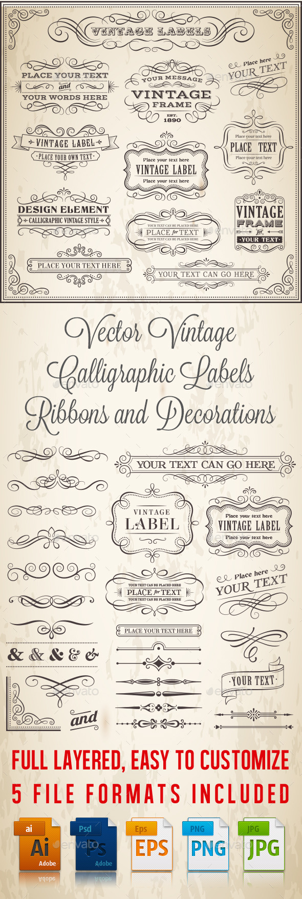 GraphicRiver Calligraphic Labels and Banners 9699727 GraphicRiver Calligraphic Labels and Banners 9699727