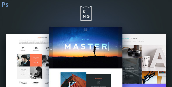 KING - Creative One Page PSD Template