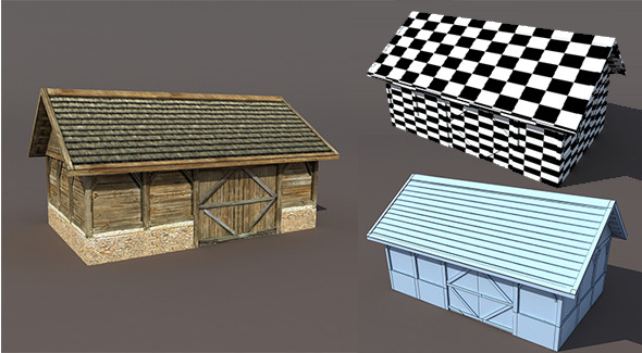 Old Barn Low poly 3D model Old Barn Low poly 3D model