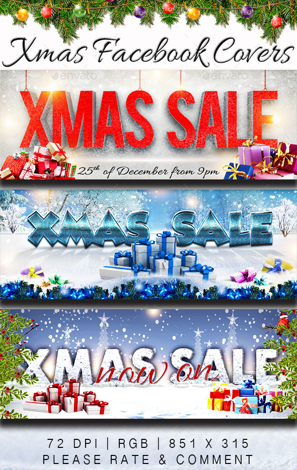 christmas sale facebook covers 