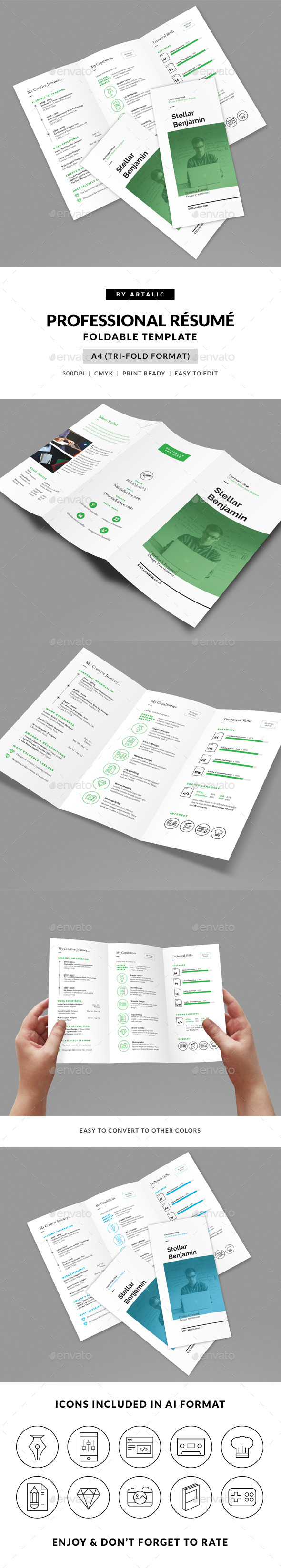 GraphicRiver Stellar Tri-fold Resume CV 9701026 GraphicRiver Stellar Tri-fold Resume CV 9701026